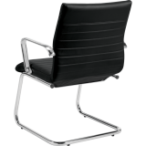 Offices To Go&trade; Ultra Guest Chair Medium Back Luxhide Bonded Leather Black