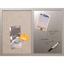 MasterVision&reg; Dry-Erase/Fabric Combo Board 24" x 18" Grey