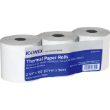 Iconex&trade; Thermal Paper Rolls 2-1/4"W x 2-1/2" dia. (165' L) 3 rolls/pkg