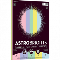 Astrobrights&reg; 65lb Card Stock 8-1/2" x 11" Assorted Pastel Colours 50 sheets/pkg