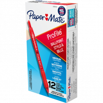 Paper Mate&reg; Profile&reg; Retractable Ball Point Pens Bold Point Red 12/box