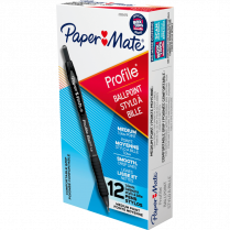 Paper Mate&reg; Profile&reg; Retractable Ball Point Pens Bold Point Black 12/box