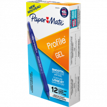Paper Mate&reg; Profile&reg; Gel Retractable Pens 0.7 mm Blue 12/box