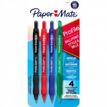 Paper Mate&reg; Profile&reg; Retractable Ball Point Pens Bold Point Assorted Colours 4\pkg