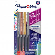 Paper Mate&reg; Flair&reg; Metallic Markers Assorted Colours 4/pkg