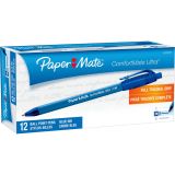 Paper Mate&reg; ComfortMate Ultra&trade; Retractable Ball Point Pens Medium Point Blue 12/box