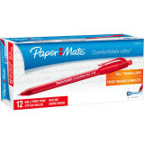 Paper Mate&reg; ComfortMate Ultra&trade; Retractable Ball Point Pens Medium Point Red 12/box
