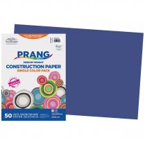 Prang&reg; Construction Paper 12" x 18" Bright Blue 50/pkg