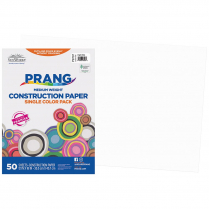 Prang&reg; Construction Paper 12" x 18" Bright White 50/pkg