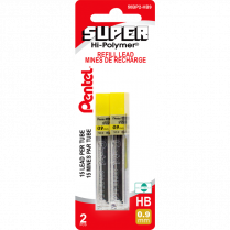 Pentel&reg; Super Hi-Polymer&reg; Pencil Leads HB 0.9 mm 12/Tube 2/pkg