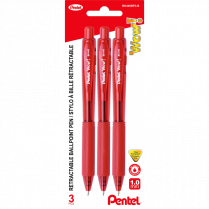 Pentel&reg; Wow! Retractable Ball Point Pens Medium Point Red 3/pkg