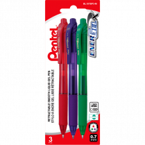 Pentel&reg; EnerGel&reg; X Retractable Gel Pens 0.7 mm Assorted Colours 3/pkg