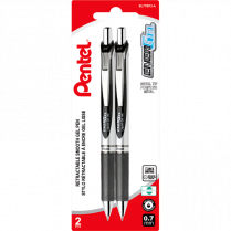 Pentel&reg; EnerGel&reg; Retractable Gel Pens 0.7 mm Black 2/pkg