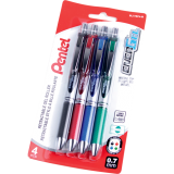 Pentel&reg; EnerGel&reg; Retractable Gel Pen 0.7 mm Assorted Colours 4/pkg