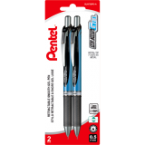 Pentel&reg; EnerGel&reg; Retractable Gel Pen 0.5 mm Black 2/pkg