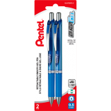 Pentel&reg; EnerGel&reg; Retractable Gel Pen 0.5 mm Blue 2/pkg