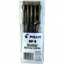 Pilot&reg; BPS Better? Retractable Ball Point Pens Fine Point Black 5/pkg