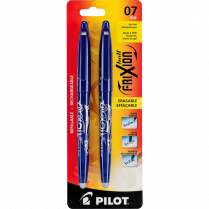 Pilot&reg; FriXion&reg; Ball Erasable Gel Pen 0.7mm Blue 2/pkg