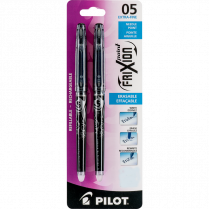 Pilot&reg; FriXion&reg; Point Erasable Gel Pen 0.5mm Black 2/pkg