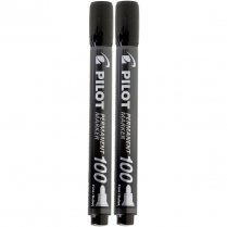 Pilot&reg; Markers 100 Fine Bullet Tip Black 2/pk