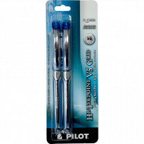 Pilot&reg; Hi-Tecpoint Grip Liquid Ink Roller Pens 0.5mm Blue 2/pkg