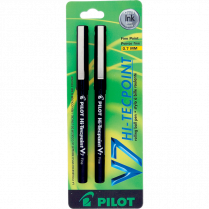 Pilot&reg; Hi-Tecpoint V7 Roller Pen 0.7mm Black 2/pkg