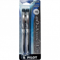 Pilot&reg; Hi-Tecpoint Grip Liquid Ink Roller Pens 0.7mm Black 2/pkg