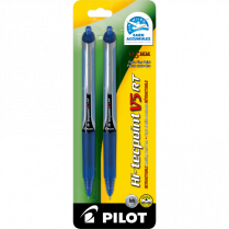 Pilot&reg; Hi-Tecpoint Retractable Roller Pens 0.5mm Blue 2/pkg