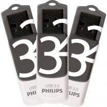 Philips Vivid USB 3.0 Flash Drive 32GB White/Grey 3/pkg