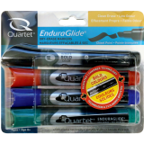 Quartet&reg; EnduraGlide&reg; Dry Erase Markers Chisel Tip Assorted Colours 4/pkg