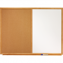 Quartet&reg; Combination Board w/Oak finish frame 36" x 48"