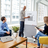 Quartet&reg; Agile Easel Mobile Dry-Erase Board 27-1/2" x 60-9/10" Grey/White