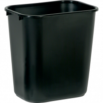 Rubbermaid&reg; Wastebasket 26.6 L 15-1/2&rdquo;W x 11&rdquo;D x 20&rdquo;H Black