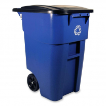 Rubbermaid&reg; BRUTE&reg; Rollout Recycling Container with Lid 189.3 L Blue