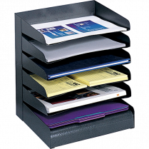 Safco&reg; Steel Desk Tray Sorter Letter Black