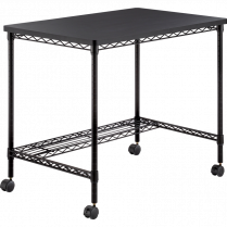 Safco&reg; Wire Desk with Casters Black