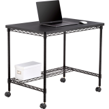 Safco&reg; Wire Desk with Casters Black