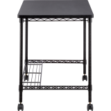 Safco&reg; Wire Desk with Casters Black