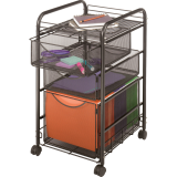 Safco&reg; Onyx&trade; Mesh Mobile File Cart 15"W x 17"D x 27"H Black