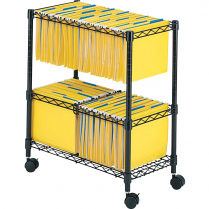 Safco&reg; Two Tier Rolling Filing Cart 25-3/4"W x 13-7/8"D x 29-3/4"H Black