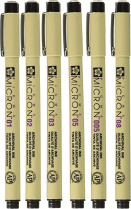 Pigma Micron Pens Black 6/Set