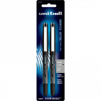 uni-ball&reg; Vision Needle&trade; Roller Pens 0.5mm Black 2/pkg