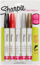 Sharpie Oil-Based Paint Markers Fine Point Assorted Colours 5/pack