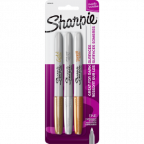 Sharpie&reg; Metallic Markers Fine Tip Assorted Colours 3/pkg