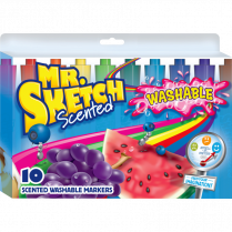 Mr. Sketch&reg; Washable Scented Colouring Markers Chisel Tip 10/pkg