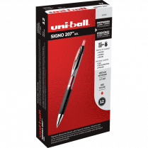 uni-ball&reg; Signo 207&trade; Retractable Gel Pens 0.7 mm Red 12/box
