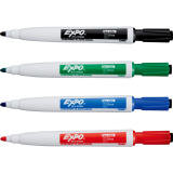 Expo&reg; Magnetic Dry Erase Markers with Eraser Chisel Tip Assorted Colours 4/pkg