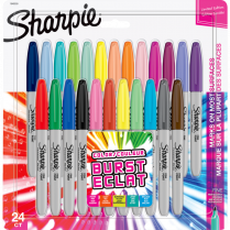 Sharpie&reg; Permanent Markers Fine Tip Assorted Colours 24/pkg