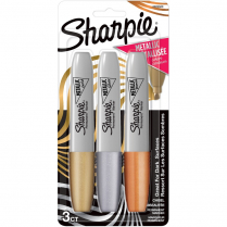 Sharpie&reg; Metallic Markers Chisel Tip Assorted Colours 3/pkg