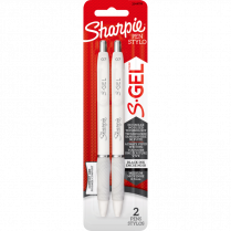 Sharpie&reg; S-Gel&reg; Fashion Retractable Pens 0.7 mm White Black 2/pkg